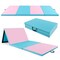 Costway 10' x 4' x 2" 4-Panel Folding Exercise Mat with Carrying Handles for Gym Yoga Black/Blue/Navy/Colorful/Pink&Blue/Pink/Light Pink/Navy